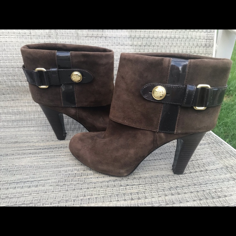 Coach Brown and Black Ankle Boots